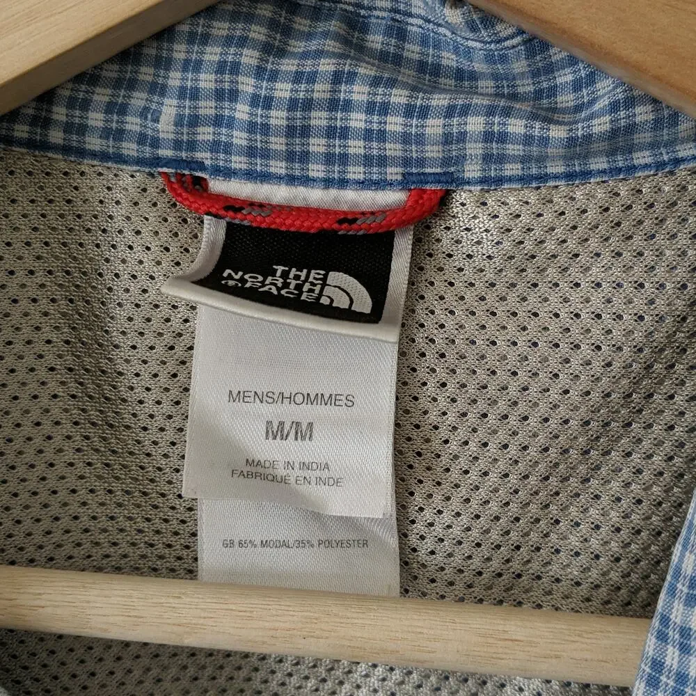 North Face Mens Casual Button Up Blue‎ Shirt Medium